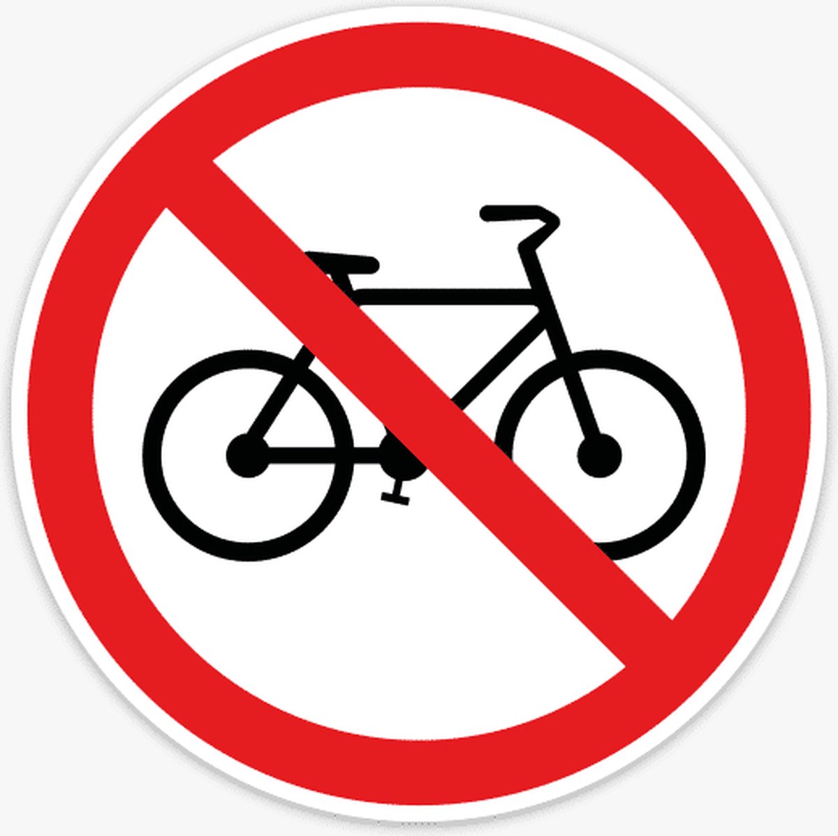 Verboden fietsen te plaatsen sticker 10cm ⌀ | UV - en Waterproof | Geen fietsen plaatsen sticker